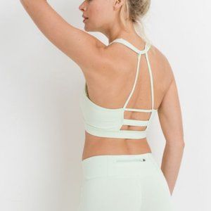 SOLD! MONO B GREY Knotted Outline Racerback Sports Bra L